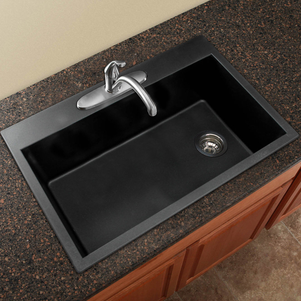 Transolid Radius 33" x 22" Granite Single Bowl Dropin Kitchen Sink